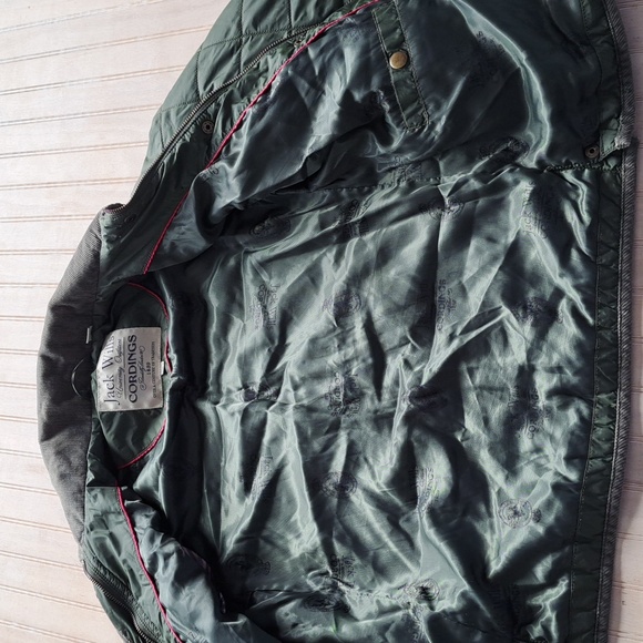 Jack Wills Cordings Quilted Barn Jacket Snap Zipper Elbow Patch Corduroy Collar - Picture 8 of 11